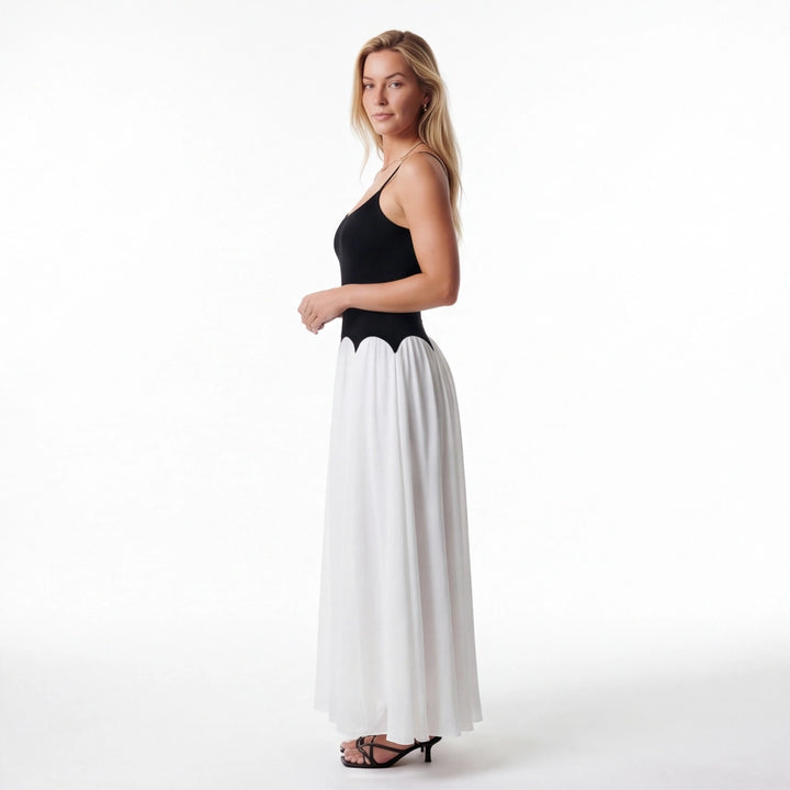 Black and White Sienna Blake Strapless Maxi 4