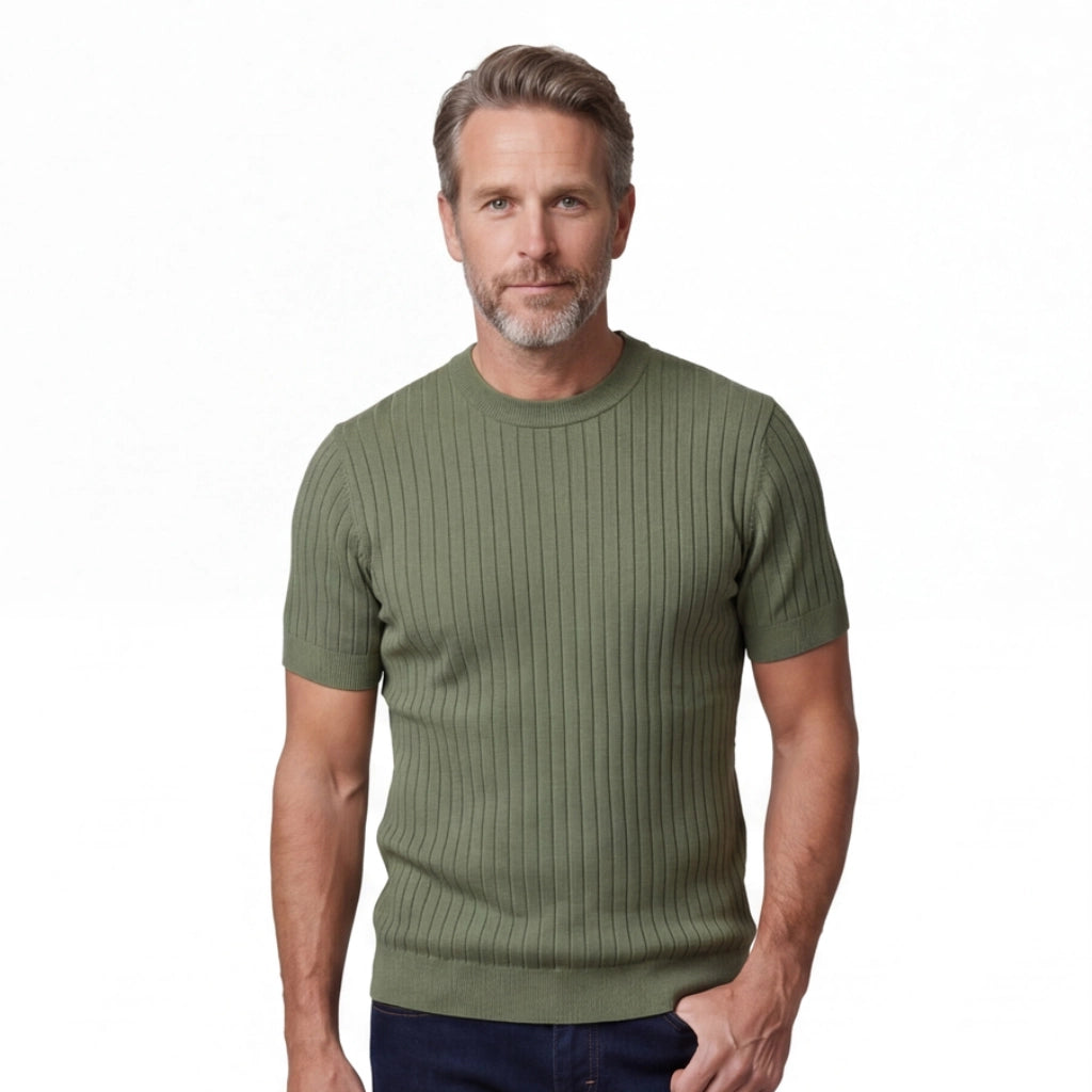 Julian Reed Striped Knit Top