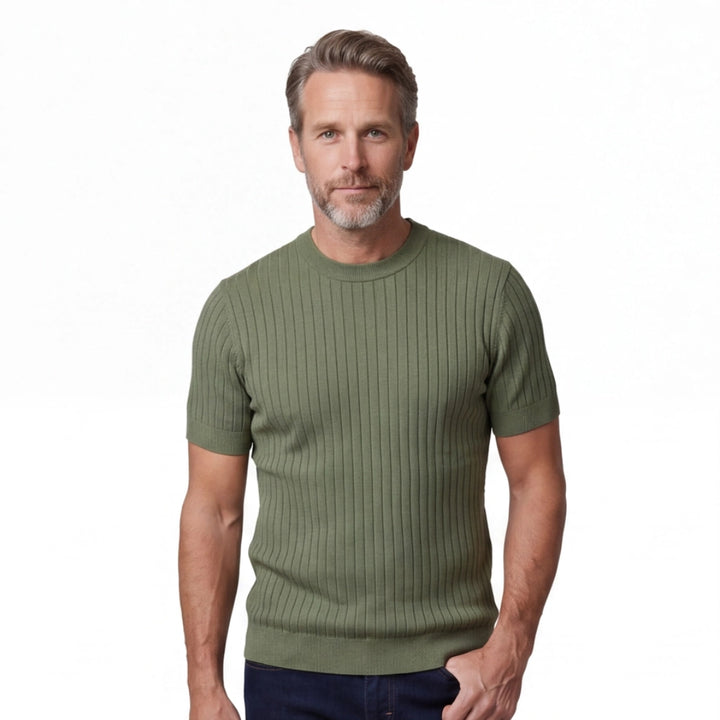 Julian Reed Striped Knit Top