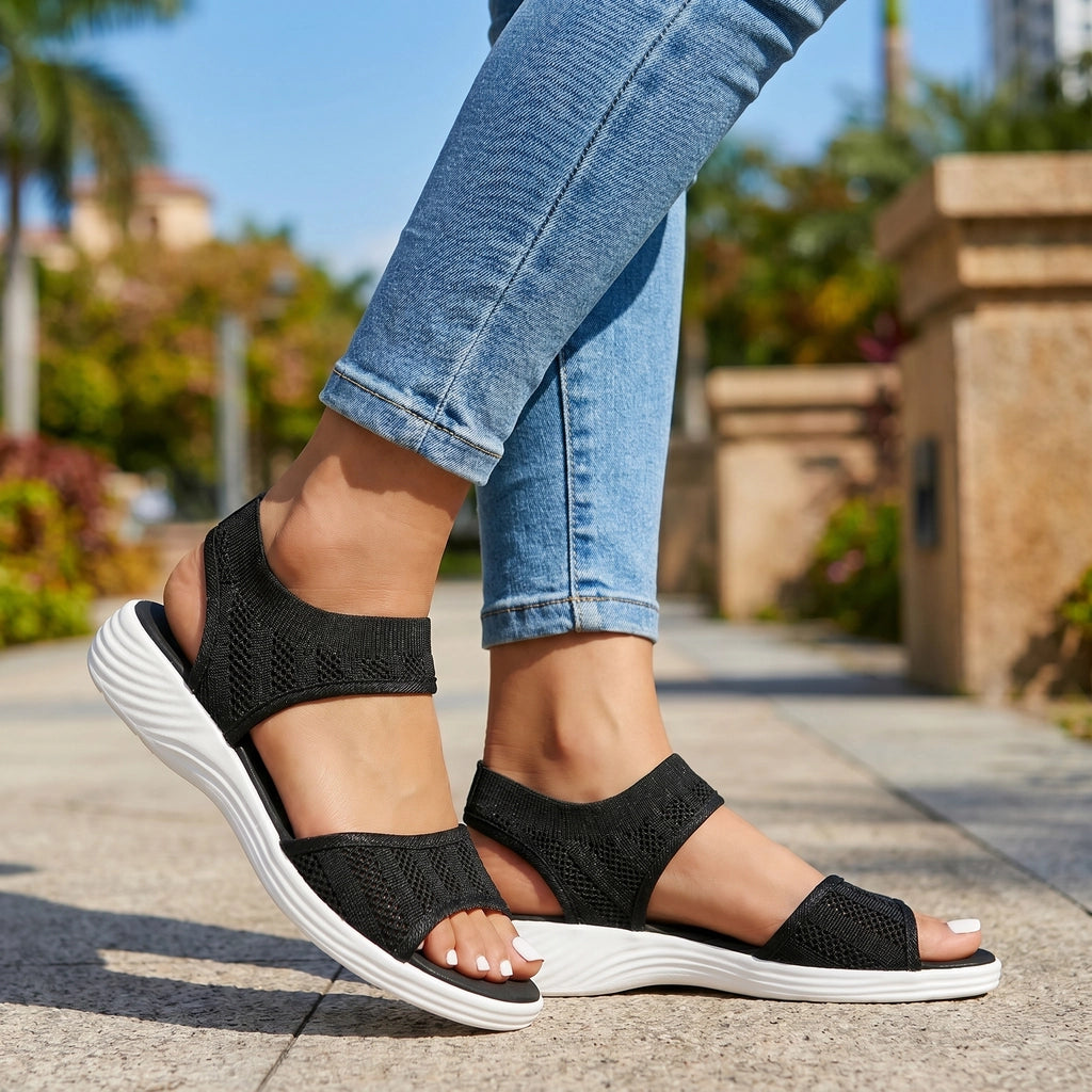 Black Aria Bloom Platform Sandals 1