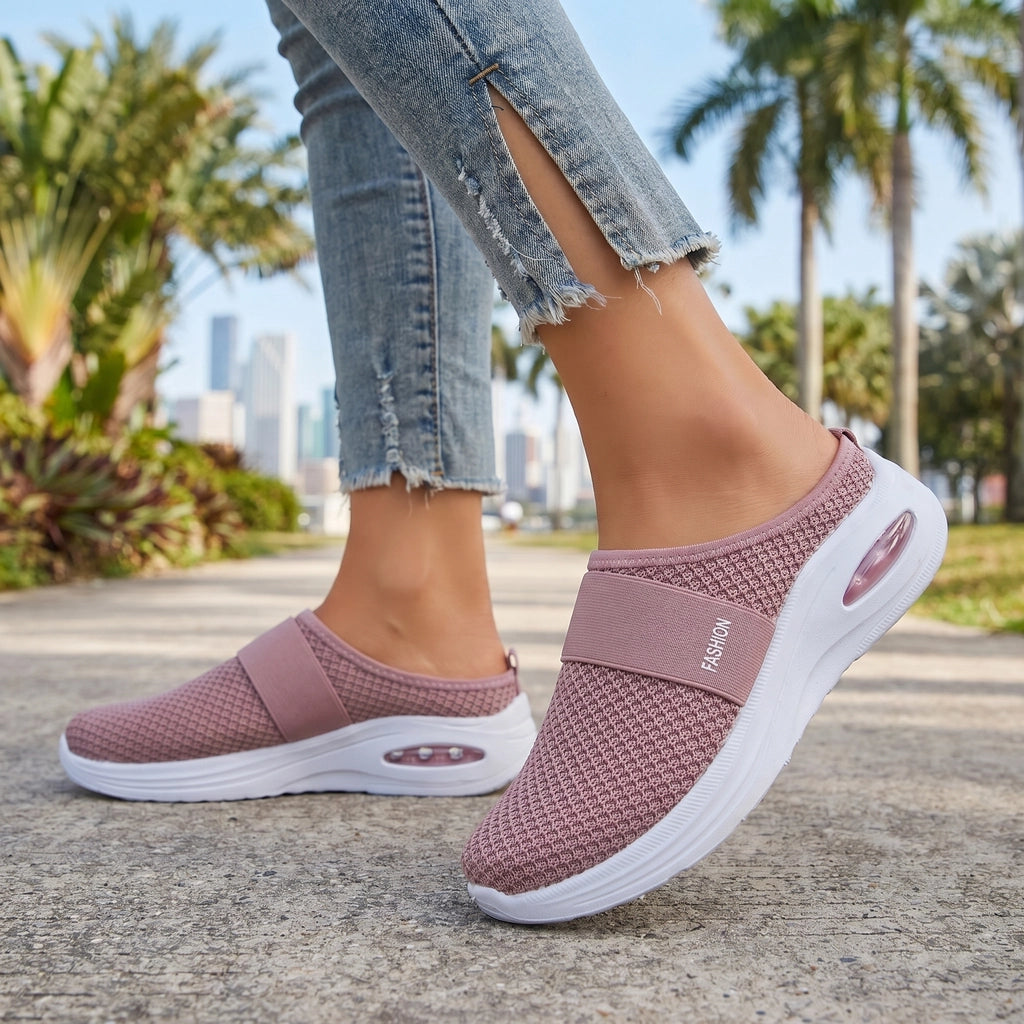 Pink Aria Quinn Mesh Mules 1