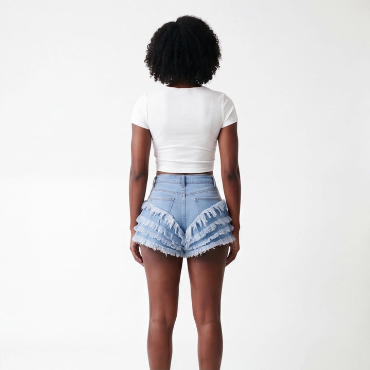 9084 Light Blue Alina Denim Shorts 3