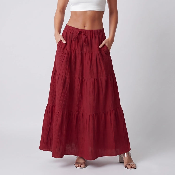 Elena Tie-Waist Maxi Skirt