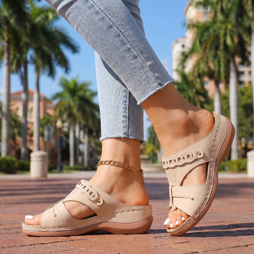 Cream Sloane Platform Wedge Sandals 2