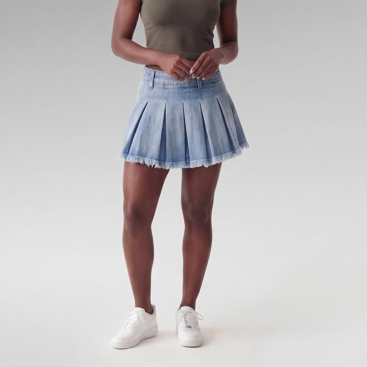 Sasha Denim Pleated Mini