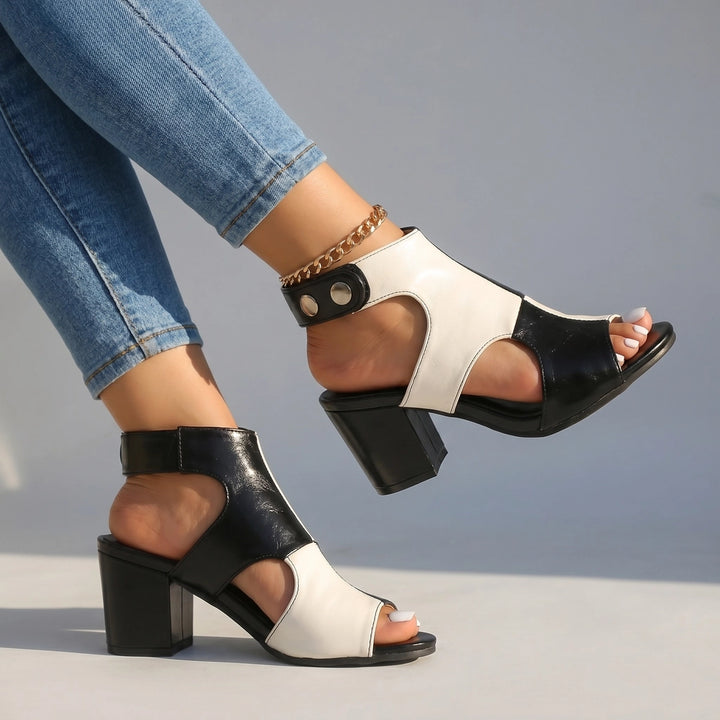 Black Katy Block Heel Sandals 3