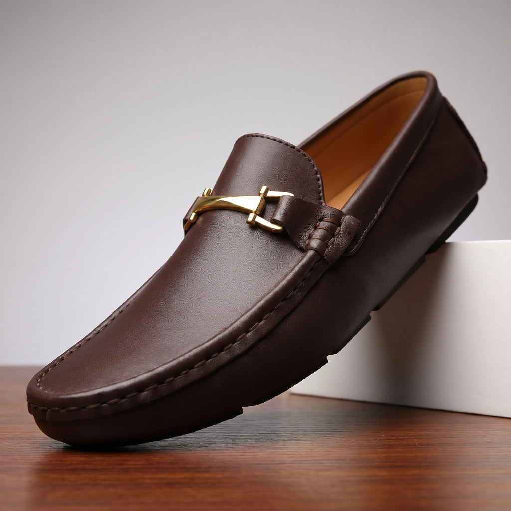 Dark Brown Julian Leather Driving Loafers 2