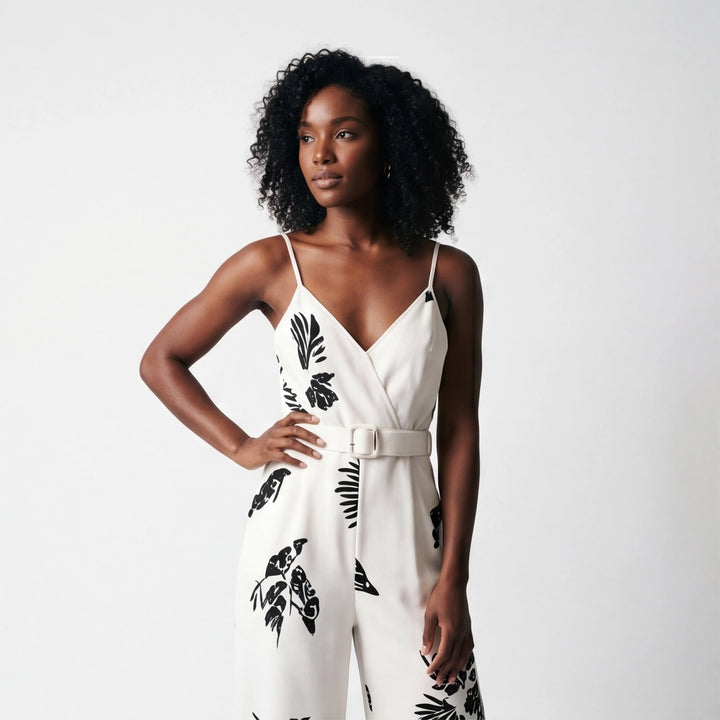 Ivory Sienna Floral Belted Jumpsuit 1