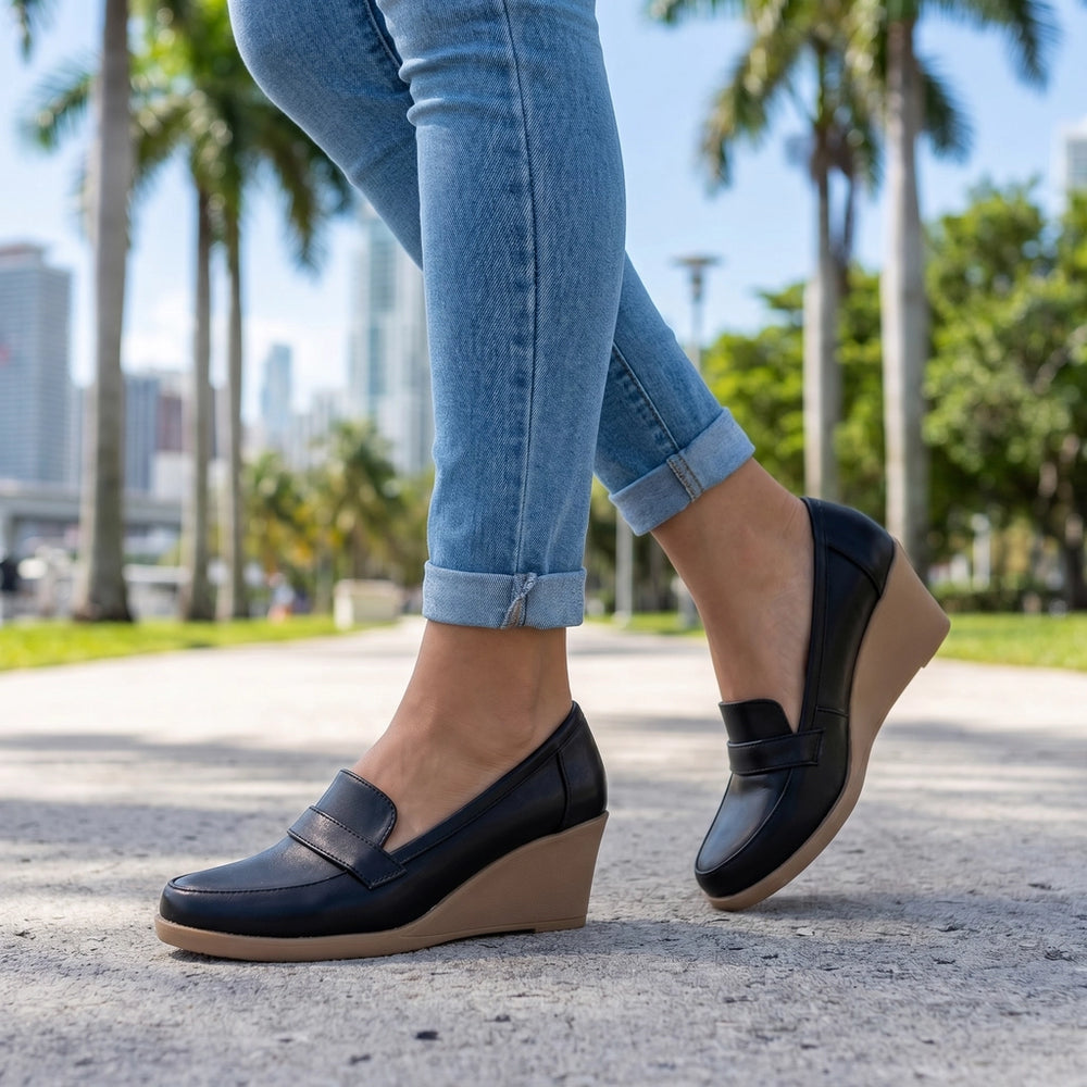 Black Eliza Moore Wedge Pumps 2