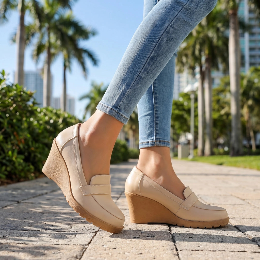 Apricot Eliza Moore Wedge Pumps 1