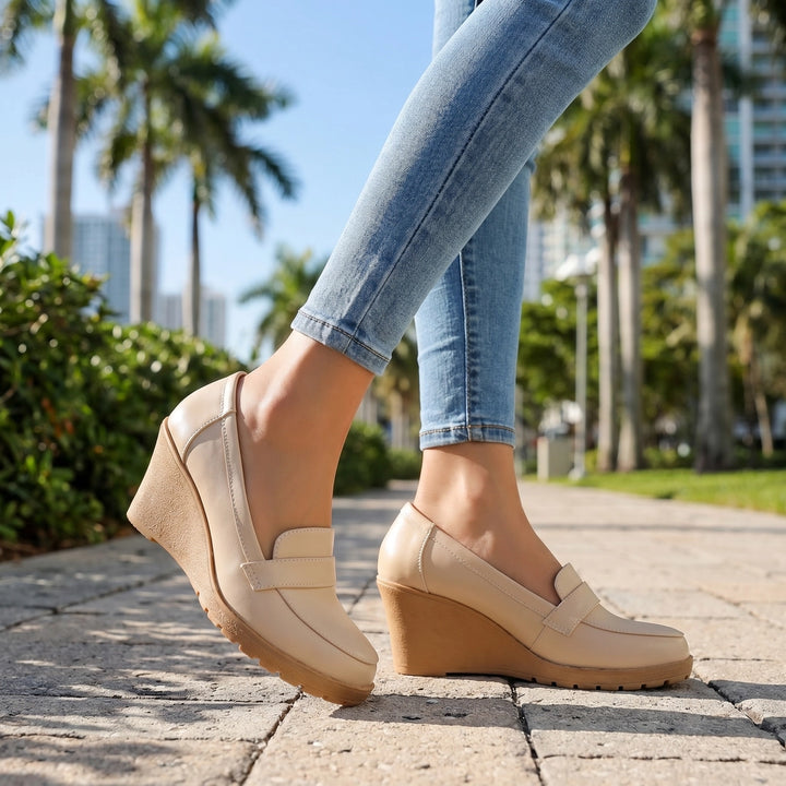 Apricot Eliza Moore Wedge Pumps 1