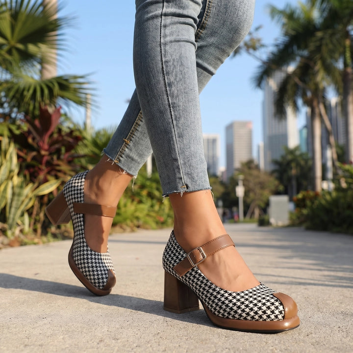White Elara Vance Block Heels 1