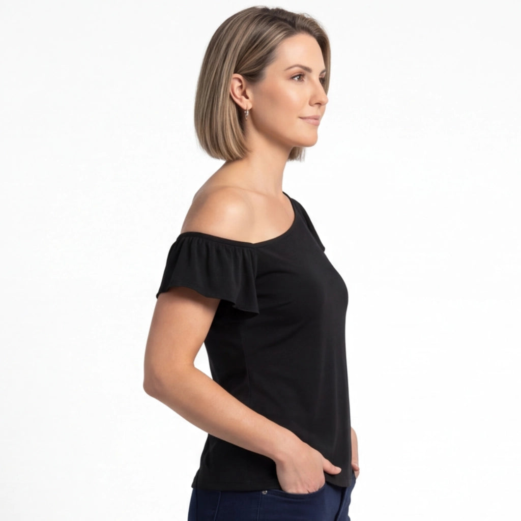 Sloane Ruffle Asymmetric Top
