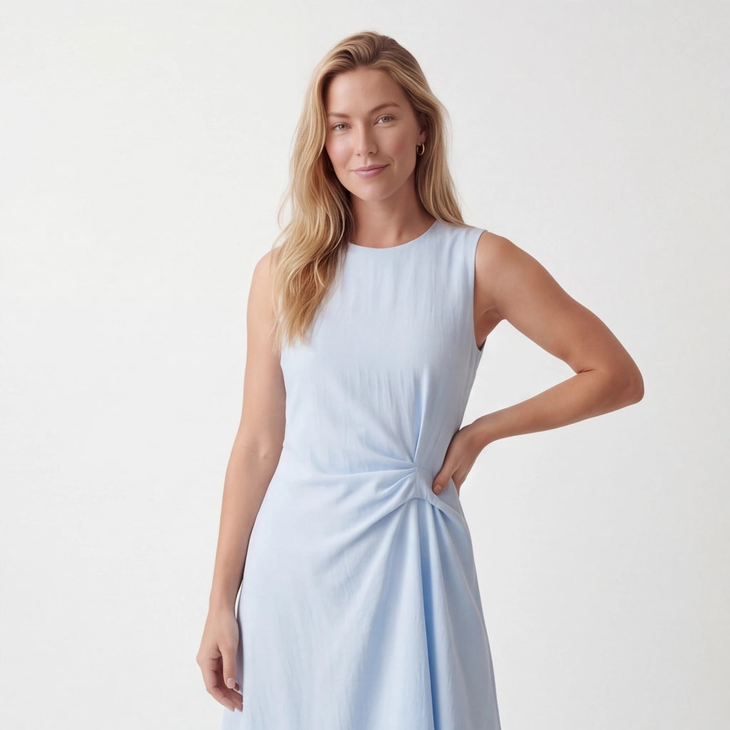 Sky Blue Julianna Ribbed Midi Dress 3