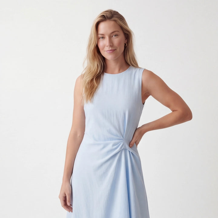 Sky Blue Julianna Ribbed Midi Dress 3