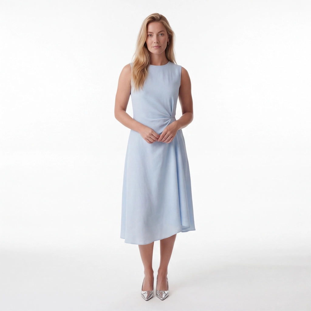 Sky Blue Julianna Ribbed Midi Dress 1