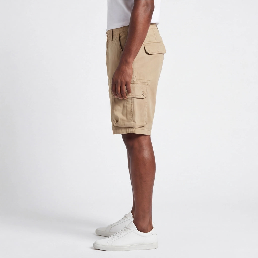 Khaki Hudson Cotton Cargo Shorts 3