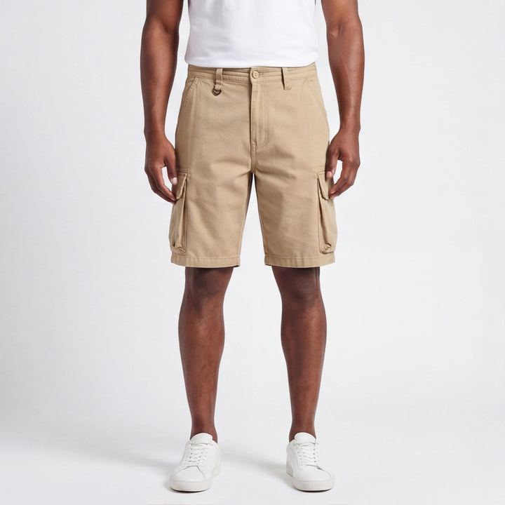 Khaki Hudson Cotton Cargo Shorts 2