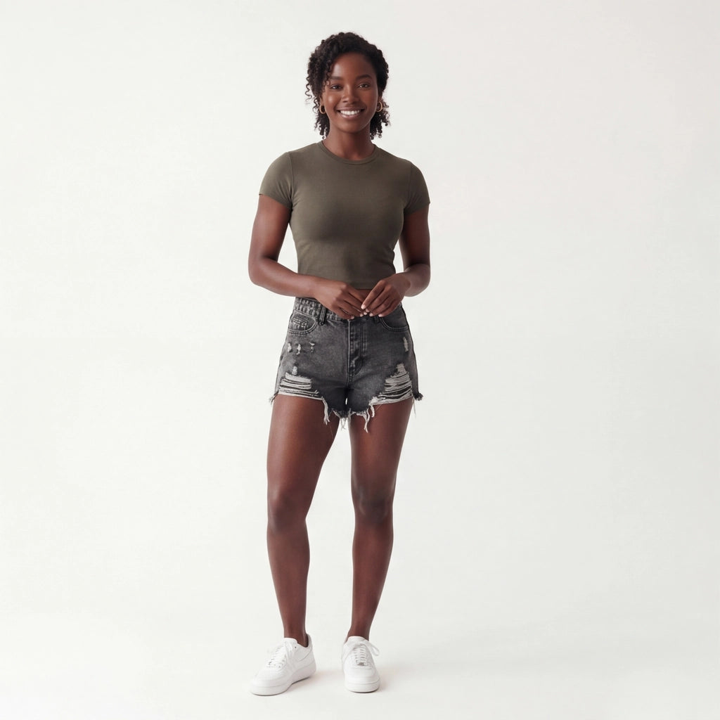 Black Emma  Denim Shorts 6