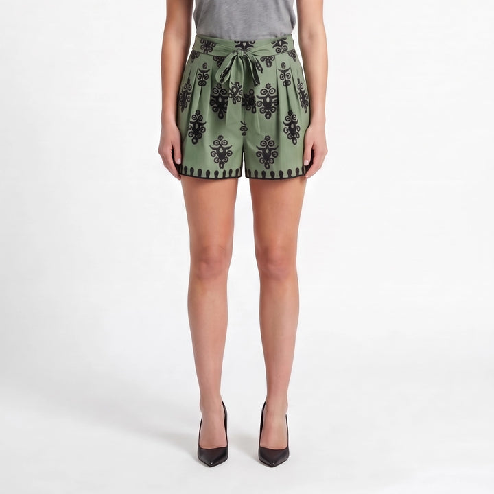 Maya Printed Belted Shorts