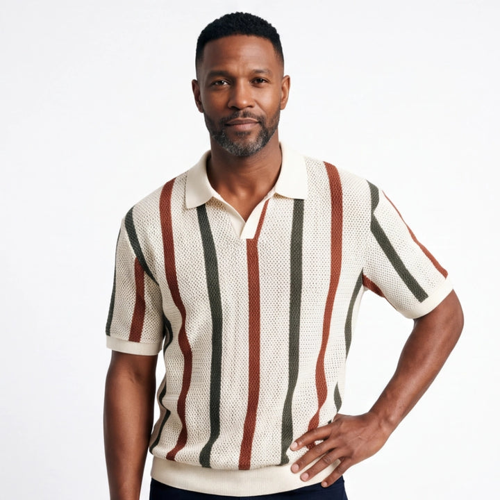 Gabriela Striped Knit Polo