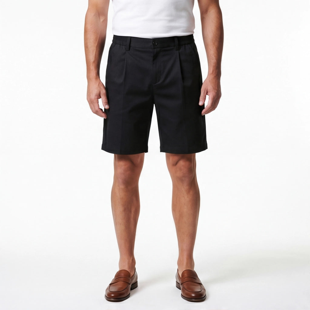 Black Wakefield Cotton Straight Shorts 2