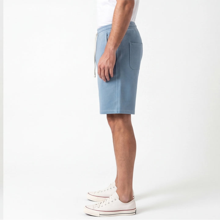 Haze Blue Rhett Cotton Drawstring Shorts 4