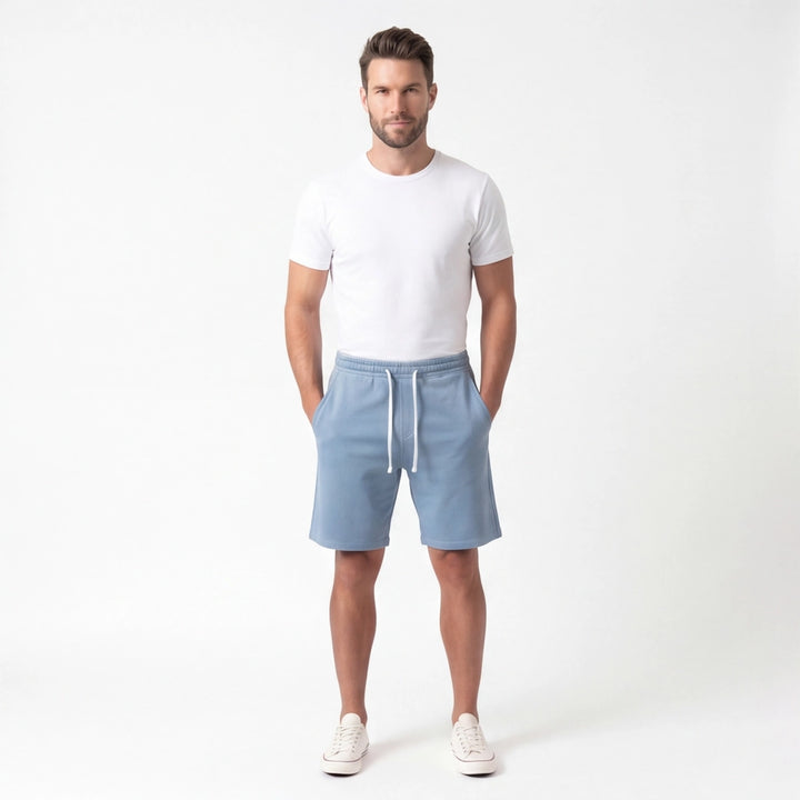 Haze Blue Rhett Cotton Drawstring Shorts 6