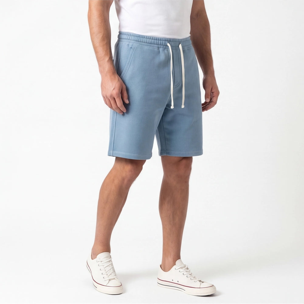 Haze Blue Rhett Cotton Drawstring Shorts 3