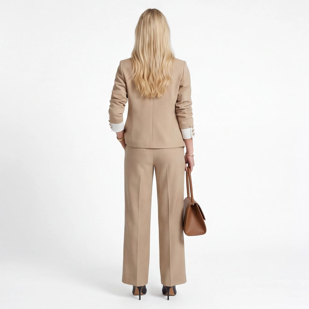 Khaki Burnett Two-Piece Blazer Set 3