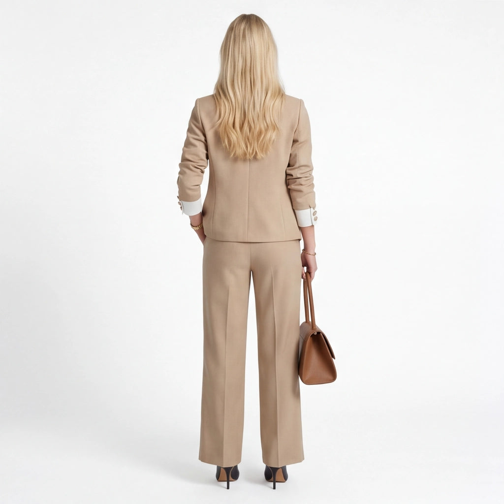 Khaki Burnett Two-Piece Blazer Set 3