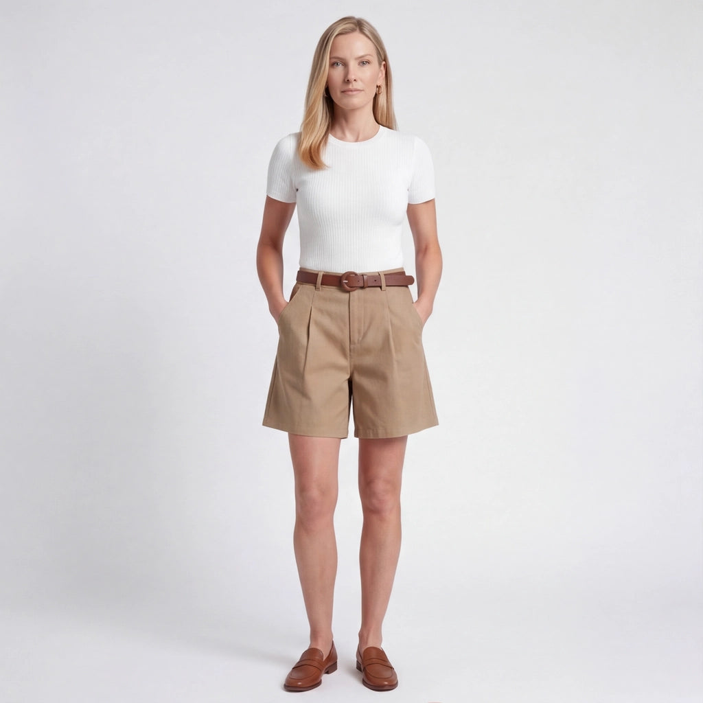 Khaki Cornwall Wide-Leg Cargo Shorts 6