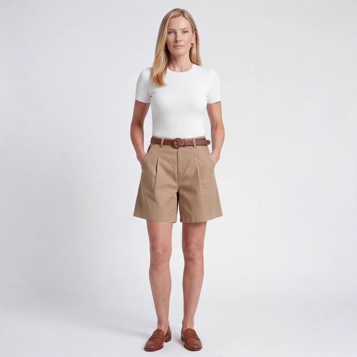 Khaki Cornwall Wide-Leg Cargo Shorts 6