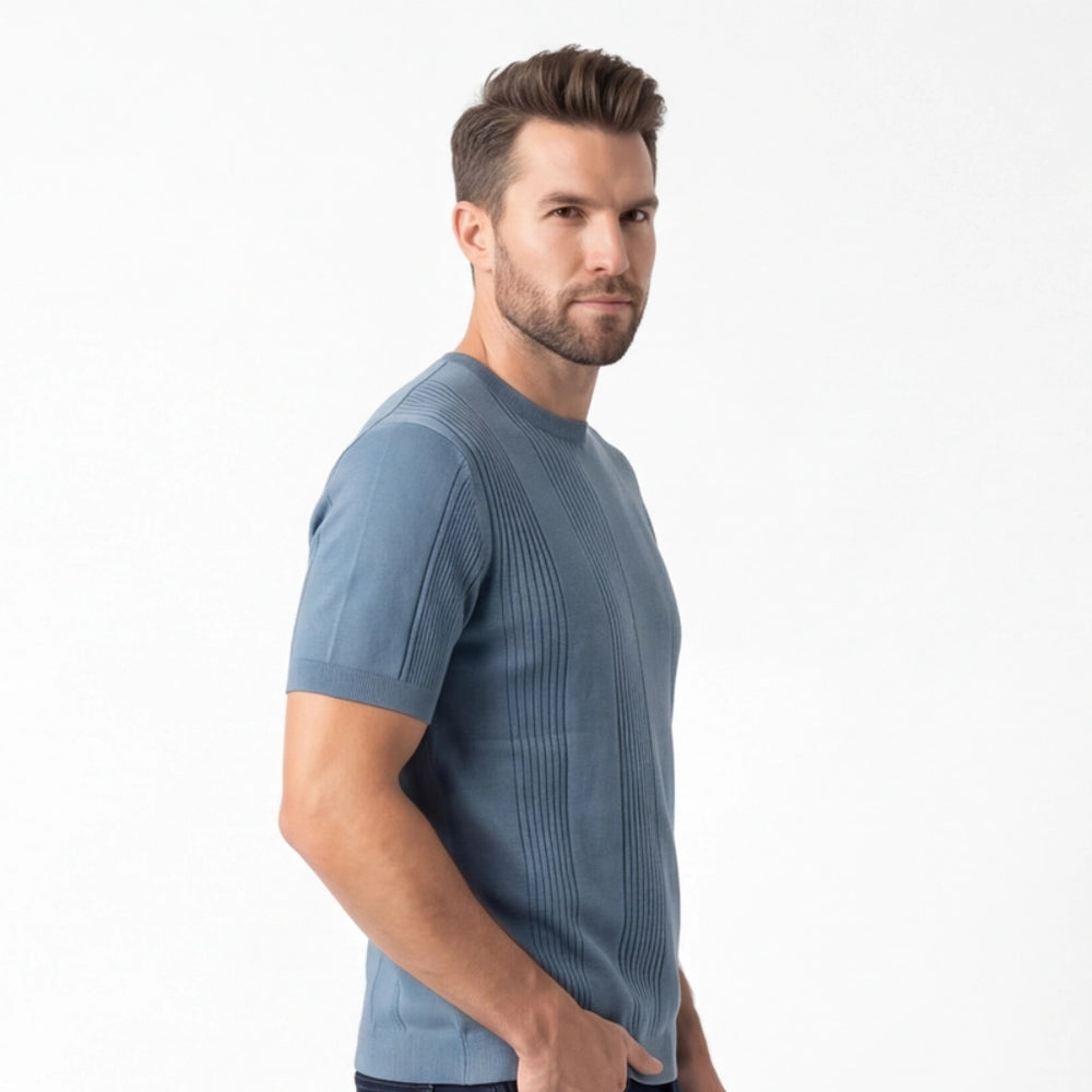 Dawson Striped Silk Knit T-Shirt