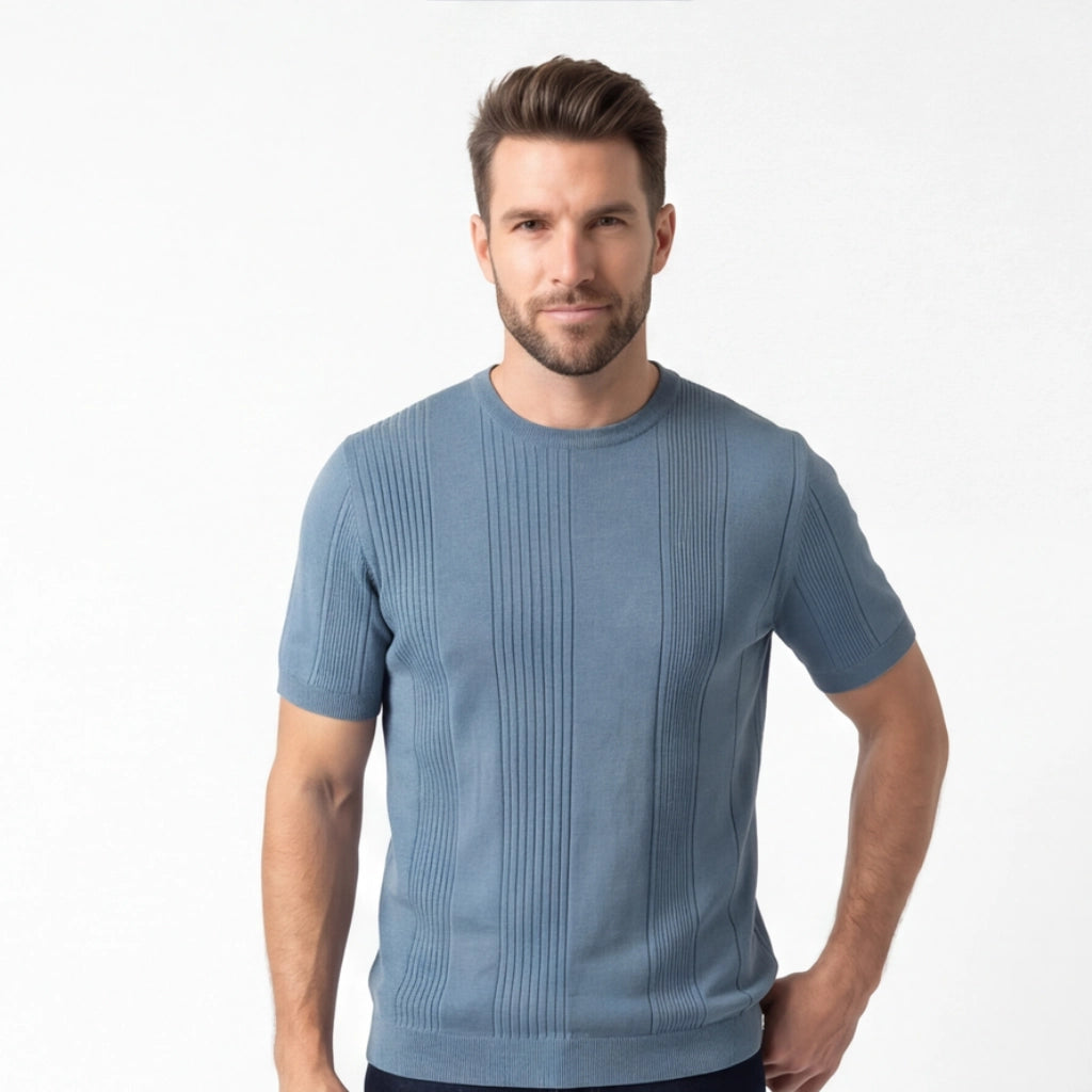 Dawson Striped Silk Knit T-Shirt