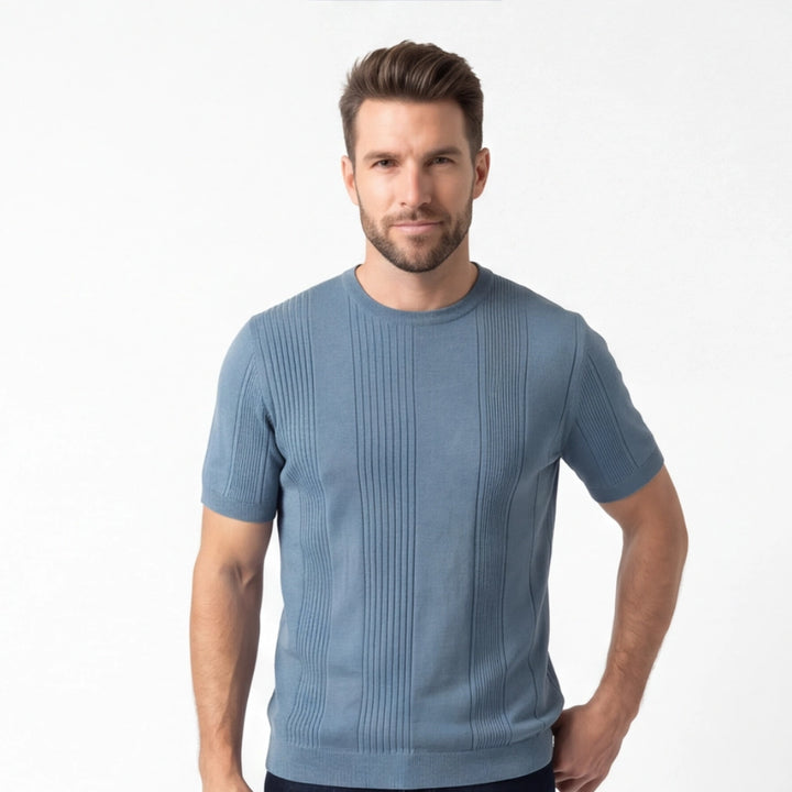 Dawson Striped Silk Knit T-Shirt