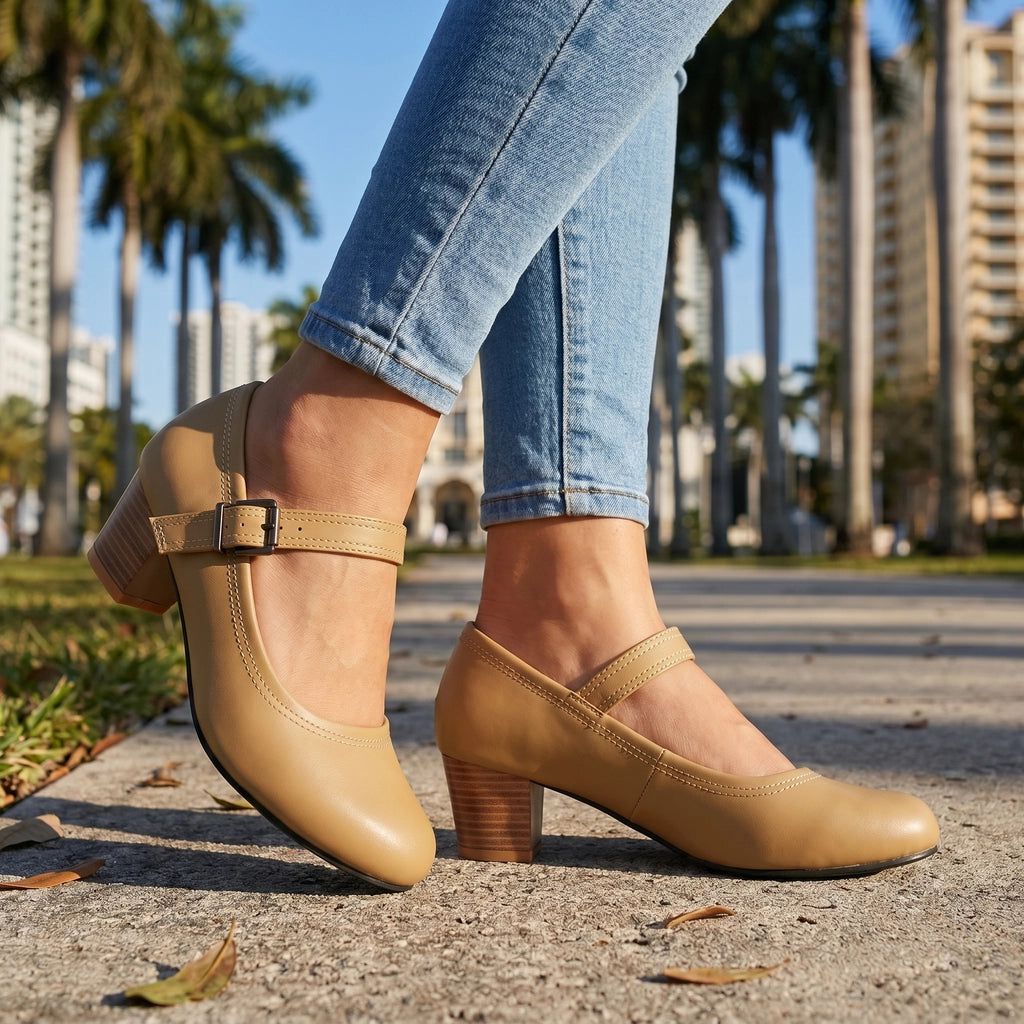 Apricot Gresham Buckle Strap Pumps 2
