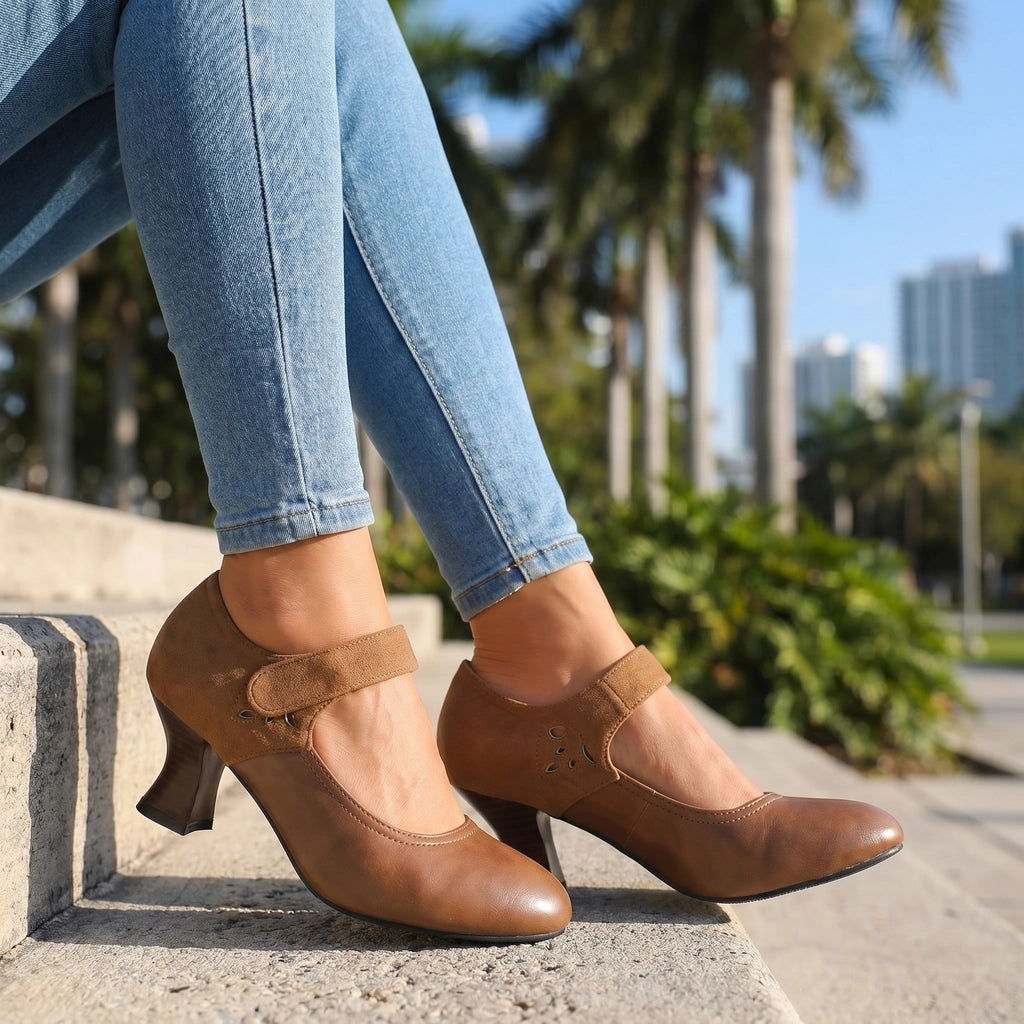 Brown Norris Mary Jane Heels 2