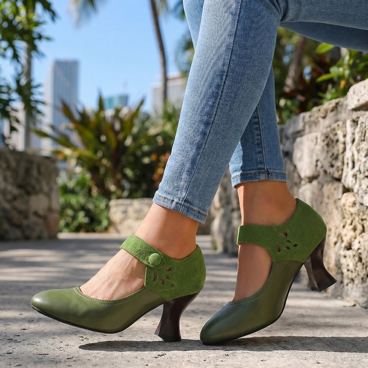 Green Norris Mary Jane Heels 1