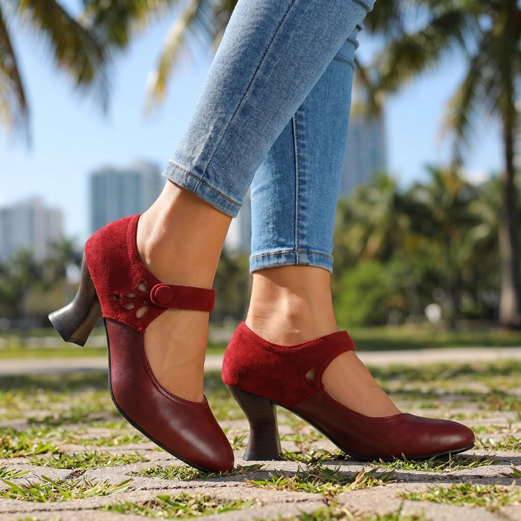 Red Norris Mary Jane Heels 1