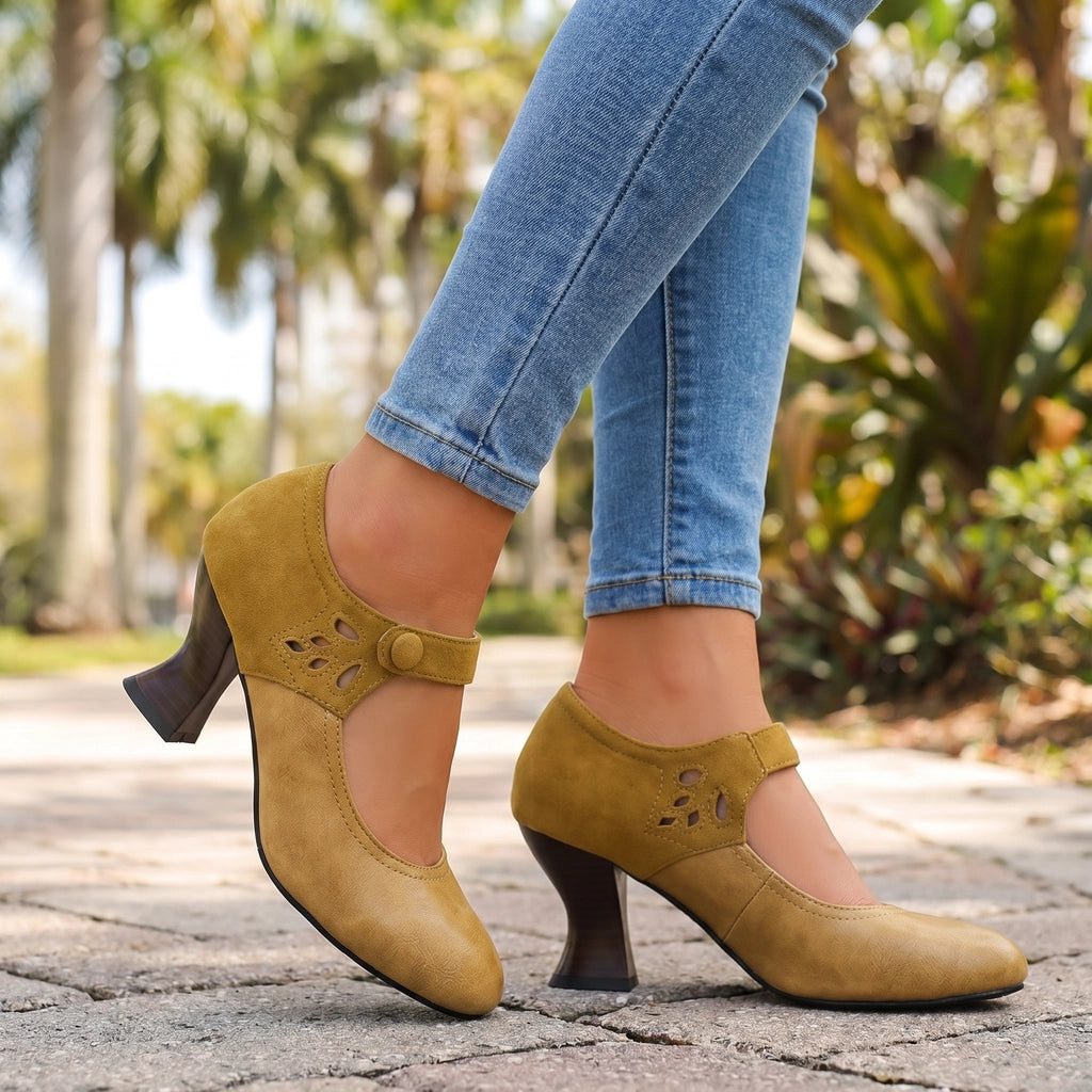 Yellow Norris Mary Jane Heels 1