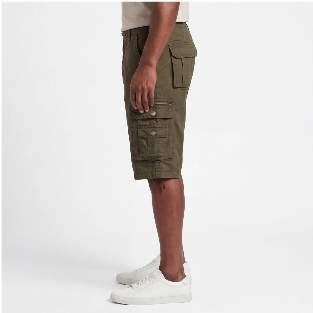 Green Gilbert Cotton Cargo Shorts 4
