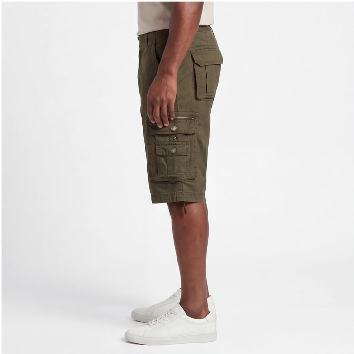Green Gilbert Cotton Cargo Shorts 4
