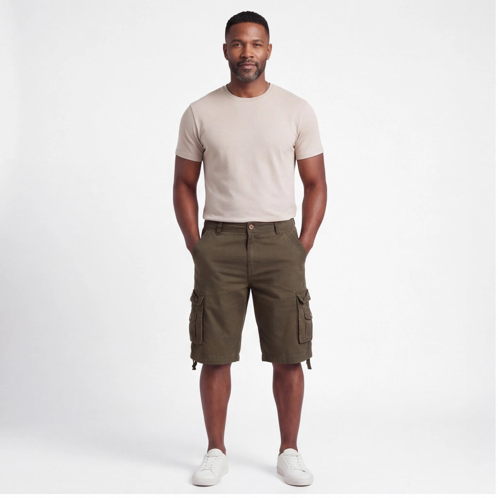 Green Gilbert Cotton Cargo Shorts 6