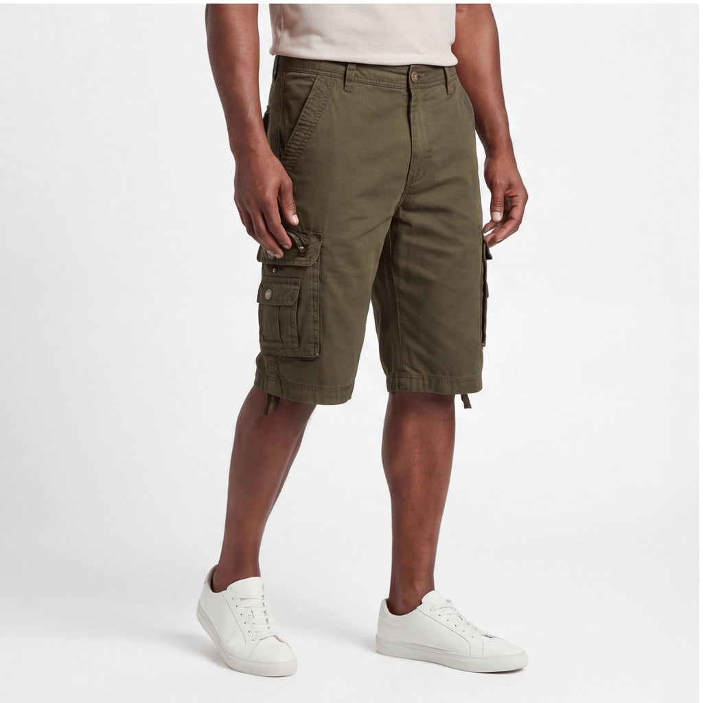 Green Gilbert Cotton Cargo Shorts 3