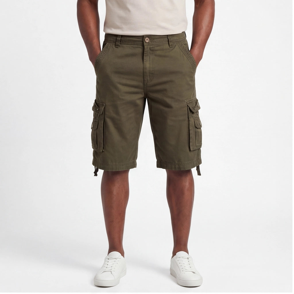 Green Gilbert Cotton Cargo Shorts 2