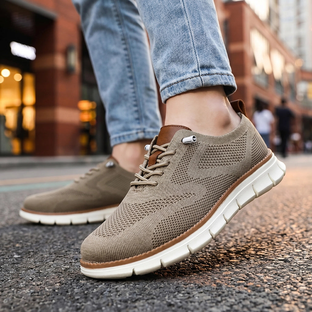Gray Green Sargent Breathable Knit Sneakers 2