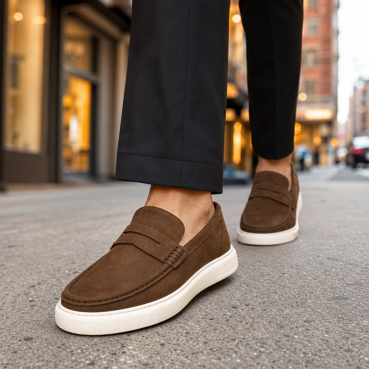 Gray Everly Suede Leather Loafers 2