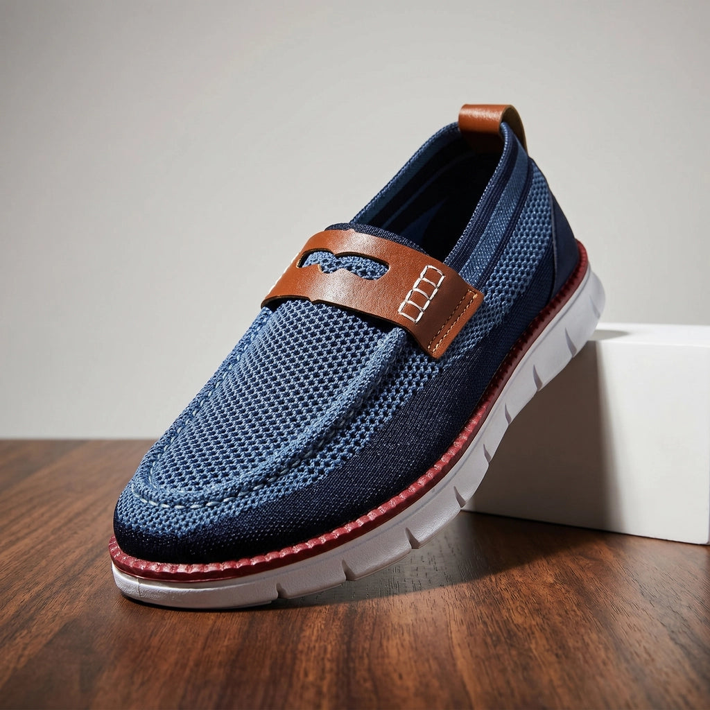 Blue Lockhart Mesh Knit Sneakers 3