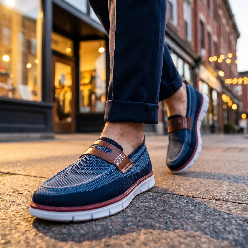 Blue Lockhart Mesh Knit Sneakers 2
